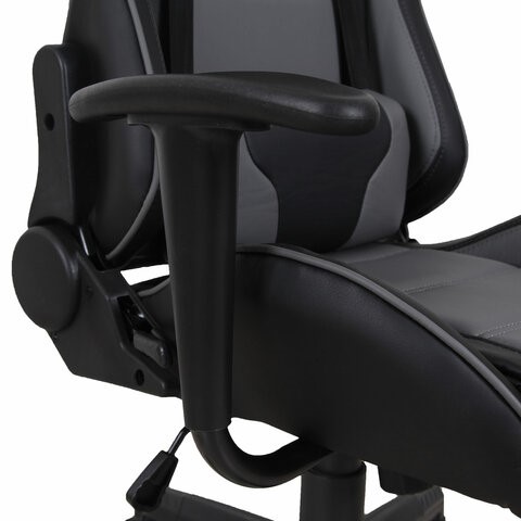 Кресло офисное Brabix GT Racer GM-100 (две подушки, экокожа, черное/серое) 531926 в Стерлитамаке - изображение 9