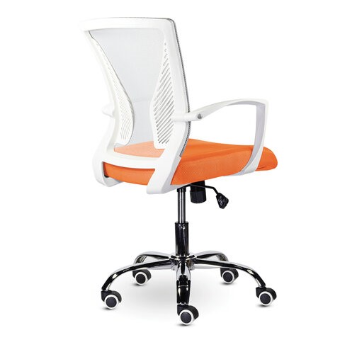 Офисное кресло Brabix Wings MG-306 (пластик белый, хром, сетка, серое/оранжевое) в Стерлитамаке - изображение 2