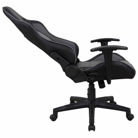 Кресло офисное Brabix GT Racer GM-100 (две подушки, экокожа, черное/серое) 531926 в Стерлитамаке - изображение 4