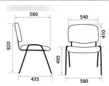 Офисный стул ISO ноги хром +черный кожзам в Стерлитамаке - предосмотр 1