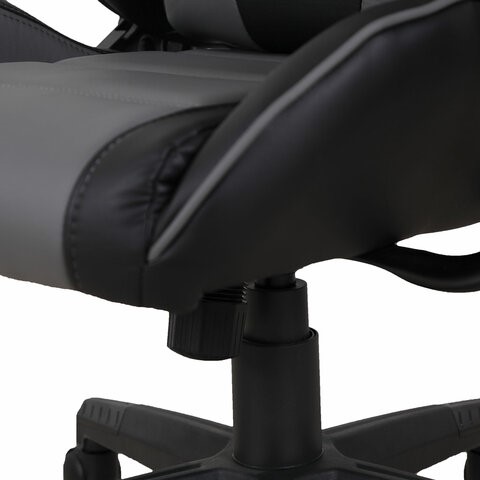 Кресло офисное Brabix GT Racer GM-100 (две подушки, экокожа, черное/серое) 531926 в Стерлитамаке - изображение 10