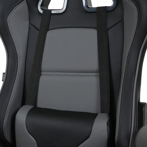 Кресло офисное Brabix GT Racer GM-100 (две подушки, экокожа, черное/серое) 531926 в Стерлитамаке - изображение 6