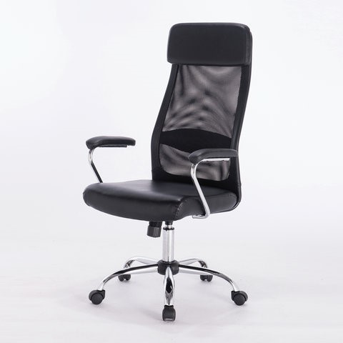 Офисное кресло Brabix Flight EX-540 (хром, экокожа, сетка, черное) 531850 в Стерлитамаке - изображение 4