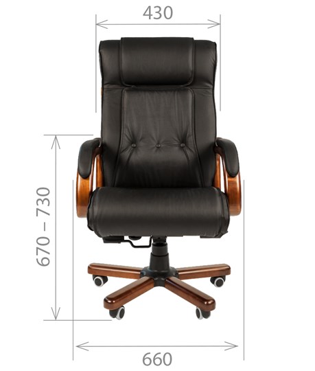 Кресло компьютерное CHAIRMAN 653 кожа черная в Салавате - изображение 1