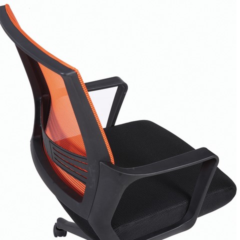 Офисное кресло Brabix Balance MG-320 (с подлокотниками, комбинированное черное/оранжевое) 531832 в Стерлитамаке - изображение 7