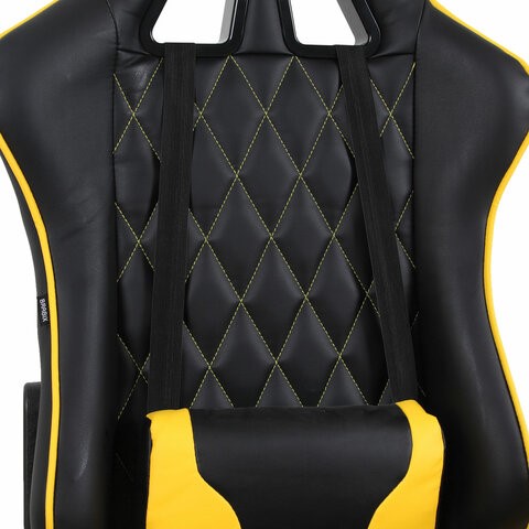Кресло Brabix GT Master GM-110 (две подушки, экокожа, черное/желтое) 531927 в Стерлитамаке - изображение 6