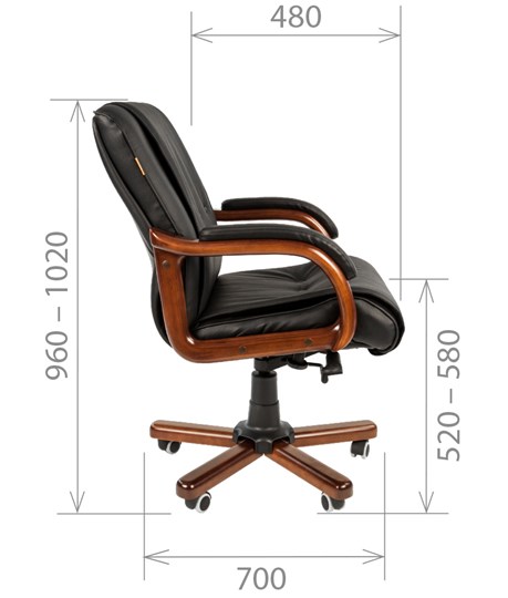 Кресло CHAIRMAN 653M кожа черная в Салавате - изображение 2