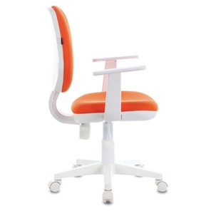 Компьютерное кресло Brabix Fancy MG-201W (с подлокотниками, пластик белый, оранжевое) 532410 в Стерлитамаке - предосмотр 1