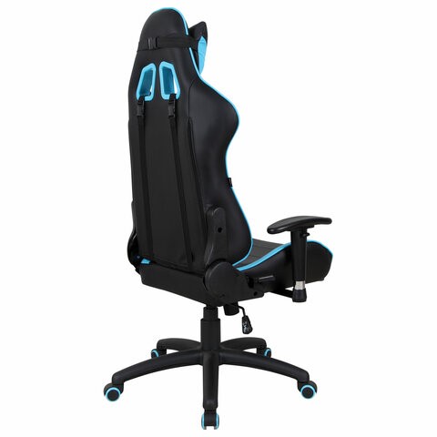 Офисное кресло Brabix GT Master GM-110 (две подушки, экокожа, черное/голубое) 531928 в Стерлитамаке - изображение 2