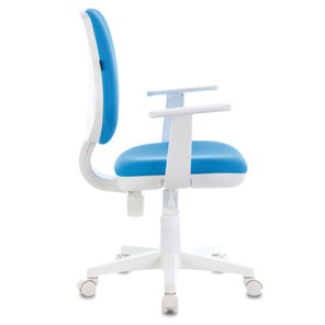 Кресло компьютерное Brabix Fancy MG-201W (с подлокотниками, пластик белый, голубое) 532411 в Стерлитамаке - предосмотр 2