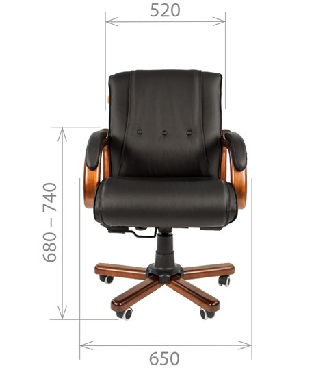 Кресло CHAIRMAN 653M кожа черная в Уфе - изображение 1