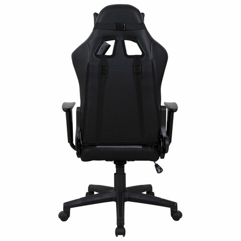 Кресло офисное Brabix GT Racer GM-100 (две подушки, экокожа, черное/серое) 531926 в Стерлитамаке - изображение 3