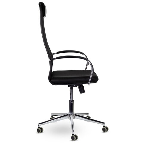 Кресло компьютерное Brabix Premium Pilot EX-610 CH (хром, ткань-сетка, черное) 532417 в Стерлитамаке - изображение 1