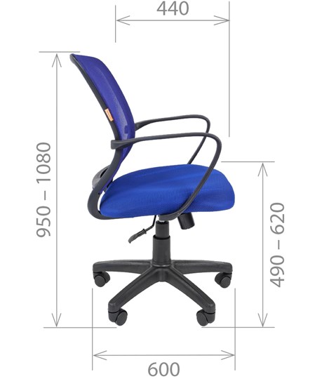 Офисное кресло CHAIRMAN 698 black TW-05, ткань, цвет синий в Стерлитамаке - изображение 2