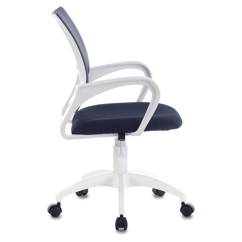 Кресло офисное Brabix Fly MG-396W (с подлокотниками, пластик белый, сетка, темно-серое) 532400 в Стерлитамаке - изображение 3