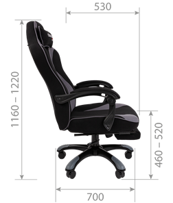 Игровое кресло CHAIRMAN GAME 35 с выдвижной подставкой для ног Ткань черная / Ткань оранжевая в Стерлитамаке - предосмотр 6