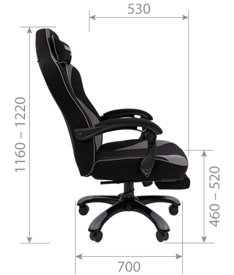 Игровое кресло CHAIRMAN GAME 35 с выдвижной подставкой для ног Ткань черная / Ткань оранжевая в Стерлитамаке - изображение 6