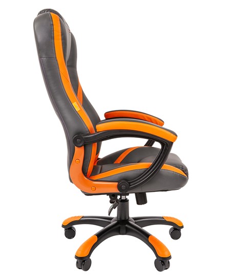 Кресло CHAIRMAN GAME 22 эко кожа, серый/оранжевый в Стерлитамаке - изображение 4