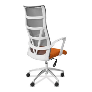 Кресло офисное Топ X белый каркас, сетка/ткань TW / серая/оранжевая в Стерлитамаке - предосмотр 6