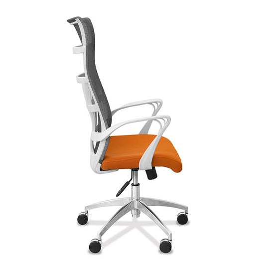 Кресло офисное Топ X белый каркас, сетка/ткань TW / серая/оранжевая в Стерлитамаке - изображение 7