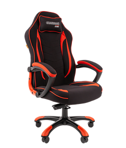Кресло игровое CHAIRMAN GAME 28 Полиэстер комбинированная ткань красный/черный в Стерлитамаке - предосмотр
