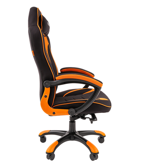 Кресло игровое CHAIRMAN GAME 28 Полиэстер комбинированная ткань оранжевый/черный в Стерлитамаке - изображение 3