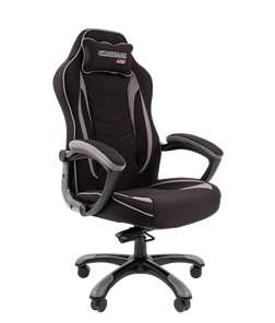 Кресло игровое CHAIRMAN GAME 28 Полиэстер комбинированная ткань серый/черный в Салавате