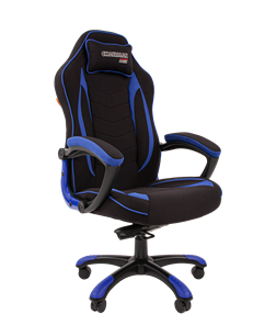 Кресло игровое CHAIRMAN GAME 28 Полиэстер комбинированная ткань синий/черный в Уфе