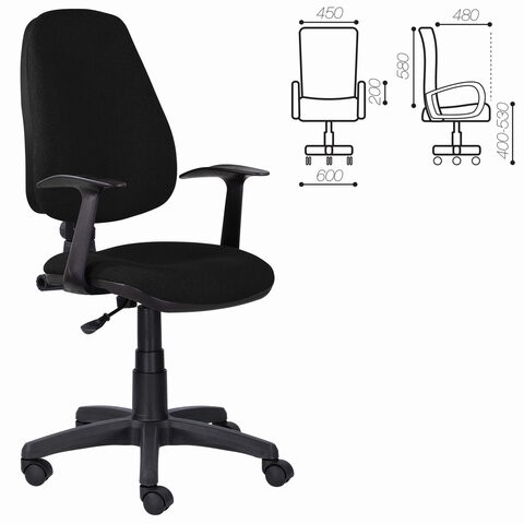 Компьютерное кресло Brabix Comfort MG-321, регулируемая эргономичная спинка, ткань, черное в Стерлитамаке - изображение 5