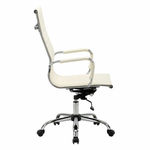 Офисное кресло BRABIX "Energy EX-509", экокожа, хром, бежевое, 531166 в Стерлитамаке - изображение 2