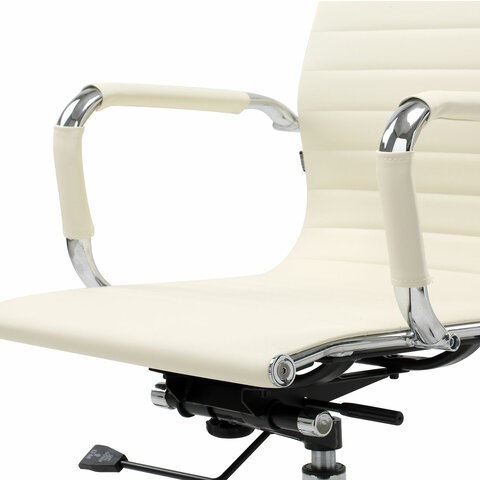 Офисное кресло BRABIX "Energy EX-509", экокожа, хром, бежевое, 531166 в Стерлитамаке - изображение 4