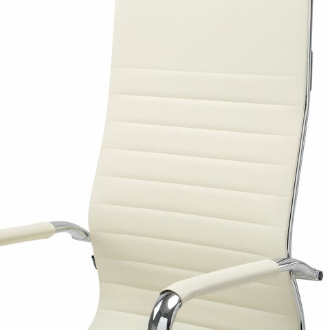 Офисное кресло BRABIX "Energy EX-509", экокожа, хром, бежевое, 531166 в Стерлитамаке - изображение 5