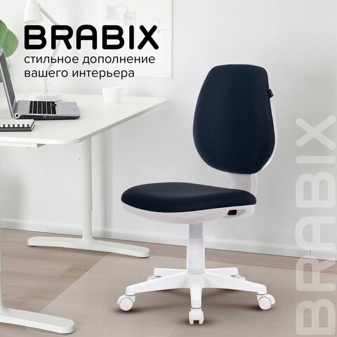 Офисное кресло BRABIX "Fancy MG-201W", без подлокотников, пластик белый, серое, 532412, MG-201W_532412 в Стерлитамаке - изображение 10