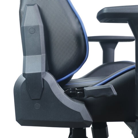 Офисное кресло BRABIX "GT Carbon GM-120", две подушки, экокожа, черное/синее, 531930 в Стерлитамаке - изображение 14