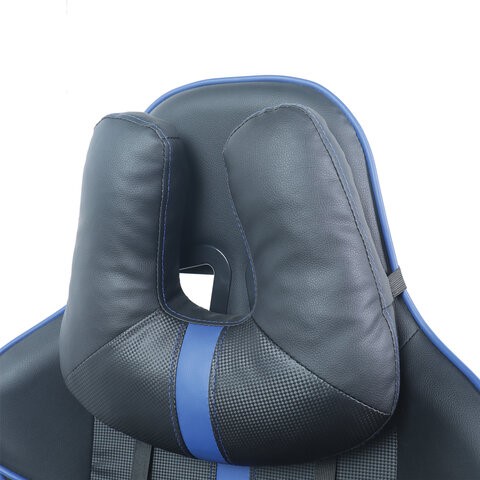 Офисное кресло BRABIX "GT Carbon GM-120", две подушки, экокожа, черное/синее, 531930 в Стерлитамаке - изображение 8