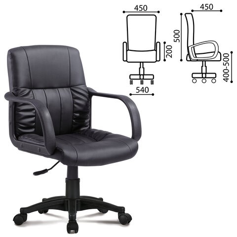 Офисное кресло BRABIX "Hit MG-300", с подлокотниками, экокожа, черное, 530864 в Стерлитамаке - изображение 1