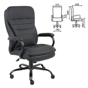 Офисное кресло BRABIX PREMIUM "Heavy Duty HD-001", усиленное, НАГРУЗКА до 200 кг, экокожа, 531015 в Стерлитамаке - предосмотр 1