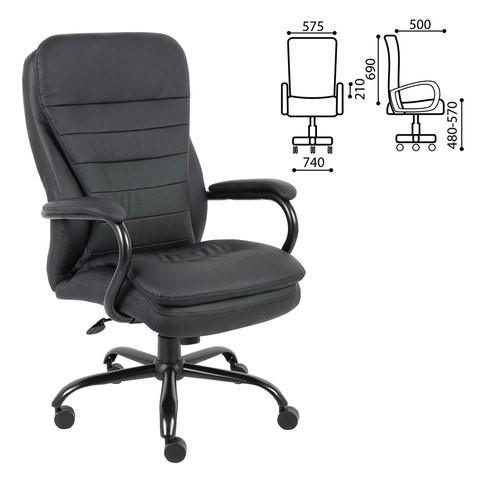 Офисное кресло BRABIX PREMIUM "Heavy Duty HD-001", усиленное, НАГРУЗКА до 200 кг, экокожа, 531015 в Стерлитамаке - изображение 1