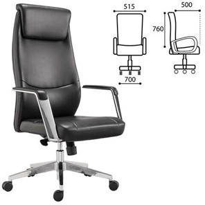 Офисное кресло BRABIX PREMIUM "Jazz EX-757", синхромеханизм, алюминий, экокожа, черное, 532489 в Стерлитамаке - предосмотр 5
