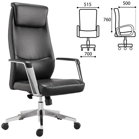 Офисное кресло BRABIX PREMIUM "Jazz EX-757", синхромеханизм, алюминий, экокожа, черное, 532489 в Стерлитамаке - изображение 5