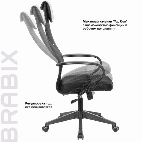 Компьютерное кресло Brabix Premium Stalker EX-608 PL (ткань-сетка/кожзам, черное) 532090 в Стерлитамаке - изображение 15