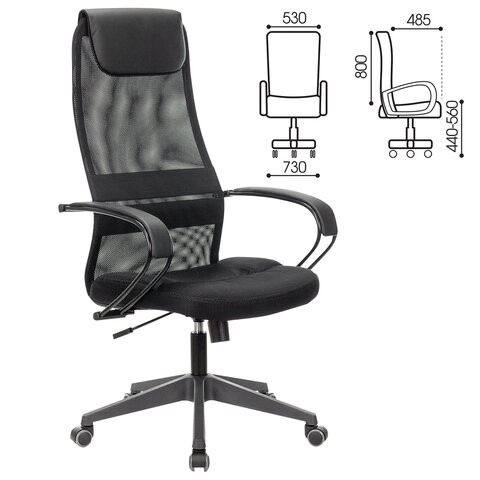 Компьютерное кресло Brabix Premium Stalker EX-608 PL (ткань-сетка/кожзам, черное) 532090 в Стерлитамаке - изображение 11