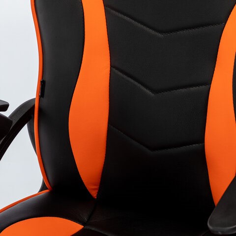 Офисное кресло BRABIX "Shark GM-203", экокожа, черное/оранжевое, 532513 в Стерлитамаке - изображение 10