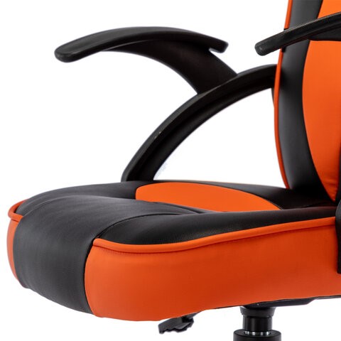 Офисное кресло BRABIX "Shark GM-203", экокожа, черное/оранжевое, 532513 в Стерлитамаке - изображение 11