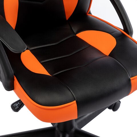 Офисное кресло BRABIX "Shark GM-203", экокожа, черное/оранжевое, 532513 в Стерлитамаке - изображение 6