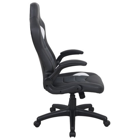 Офисное кресло BRABIX "Skill GM-005", откидные подлокотники, экокожа, черное/белое, 532493 в Стерлитамаке - изображение 1