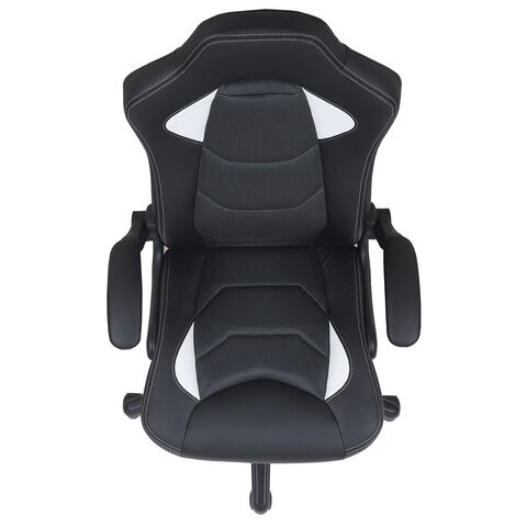 Офисное кресло BRABIX "Skill GM-005", откидные подлокотники, экокожа, черное/белое, 532493 в Стерлитамаке - изображение 6