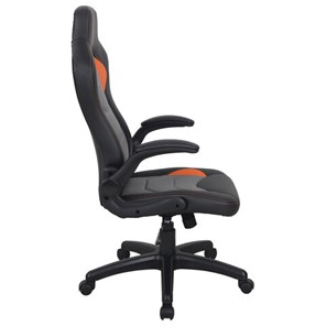 Офисное кресло BRABIX "Skill GM-005", откидные подлокотники, экокожа, черное/оранжевое, 532495 в Стерлитамаке - предосмотр 1