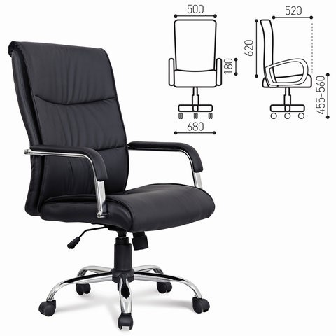 Офисное кресло BRABIX "Space EX-508", экокожа, хром, черное, 530860 в Стерлитамаке - изображение 1
