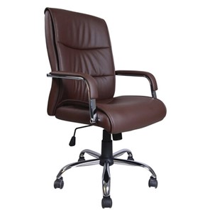 Офисное кресло BRABIX "Space EX-508", экокожа, хром, коричневое, 531164 в Стерлитамаке